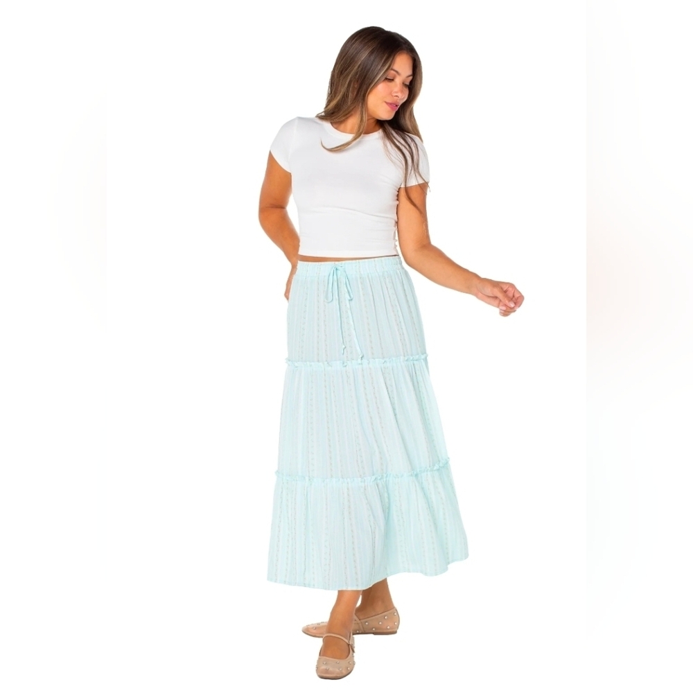 NWT Floral Lined Tiered Maxi Skirt XXL 20